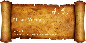 Alter Verner névjegykártya